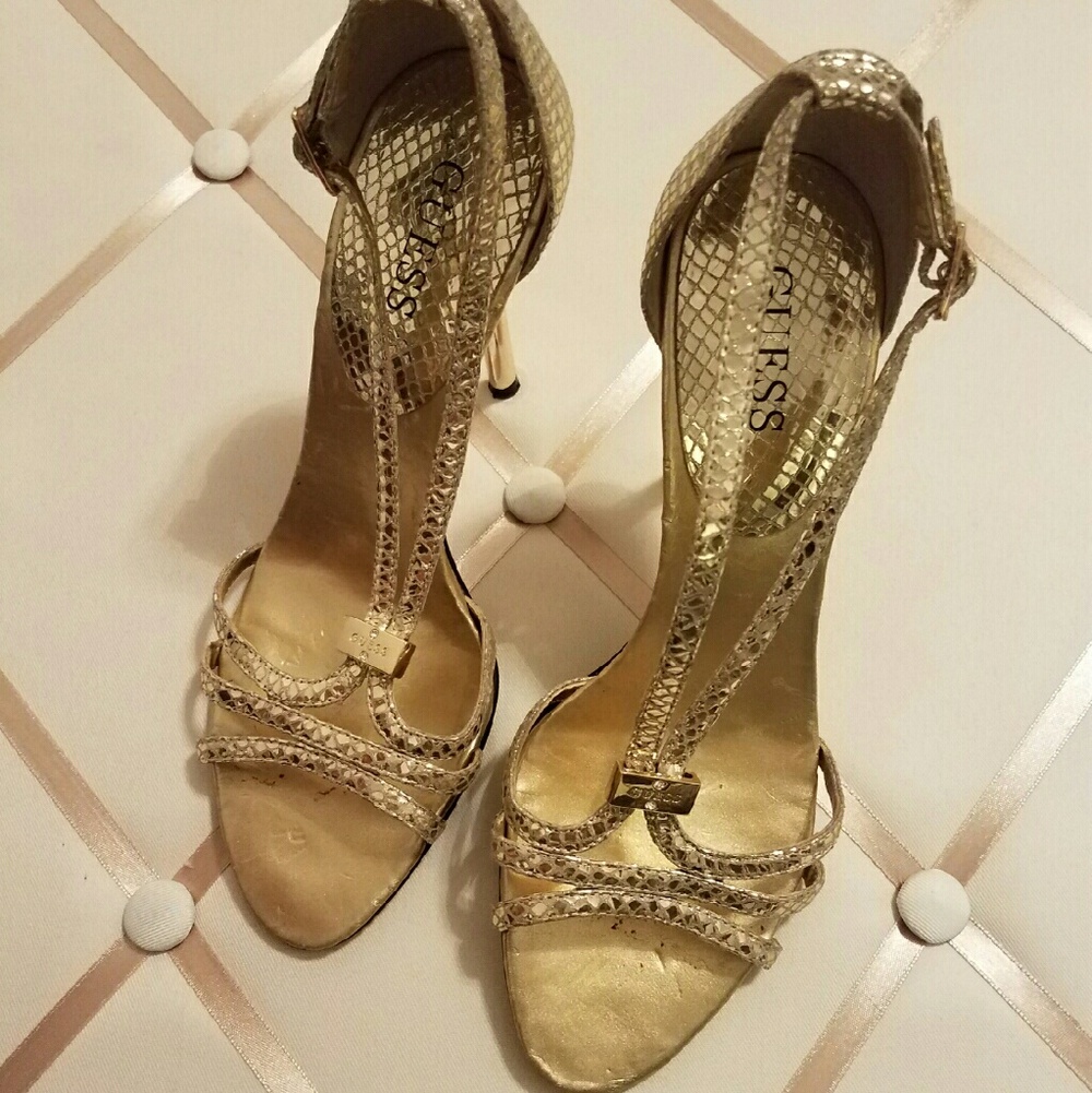 Guess gold heels
